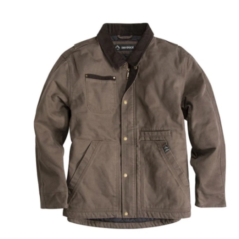 Canvas and corduroy chocolate brown chore coat